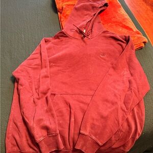 Nike Men's Club Fleece Washed Hoodie Dark Team Red